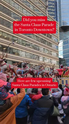 Markham :  Date : Saturday, November 30th, 2024 at 11am Location : Hwy 7 & Main St to 16th Ave & Main St Markdale (Grey, Bruce and Simcoe) Date: Friday, November 29, 2024, at 6:30 p.m. Location and route: Follow the parade from Markdale Arena, along Main Street, across Highway 10 to end at the Grey Country Rail Trail parking lot in Markdale. Cobourg Date : Saturday, November 30th at 6pm Location : Starts at the Five Corners: William and King at the Library, through to D’Arcy. Port hope  Date: Saturday, November 30, 2024, at 1:00 p.m. Location and route: Starts at Bramley Street and Ridout Street, travels along Walton Street and ends at Queen Street and Augusta Street in Port Hope. Mississauga  Date : Sunday, December 1st, 2024, at 12:00pm The parade route will officially start at the intersection of Dunwin Drive and Glen Erin Drive proceeding southbound on Glen Erin turning westbound on to Motorway Blvd and final turn onto northbound Woodchester Drive. Total distance of 1.2 km Burlington  Date: Sunday, December 1, 2024, at 2:00 p.m. Location and route: Starts at the Central Hub (Teen Tour Way), travels southwest on New Street, northwest on Brant Street and ends on Brant Street at Blairholm Avenue in Burlington Whitby  Date : Saturday December 7 Starts at 10AM Location : Brock Street North and Manning Road  and the parade will travel Southbound on Brock Street and end at the intersection of Brock Street South and Trent Street.  Etobicoke  Date : Saturday December 7 Starts at 10AM Location : Lakeshore  Grimsby  Date: Saturday, December 7, 2024, at 5:15 p.m. Location and route: Starts at Blessed Spirit Secondary School, travels east along Livingston Avenue and Main Street and ends at the Ontario Street intersection in downtown Grimsby. London  Date : Saturday, December 7, 2024 Location :  Starting at Parsons, running along Dundas, and ending at Hale St Start Time:  11am Petrolia Date: Saturday, December 7, 2024, at 2:00 p.m. Location and route: Downtown Petrolia 