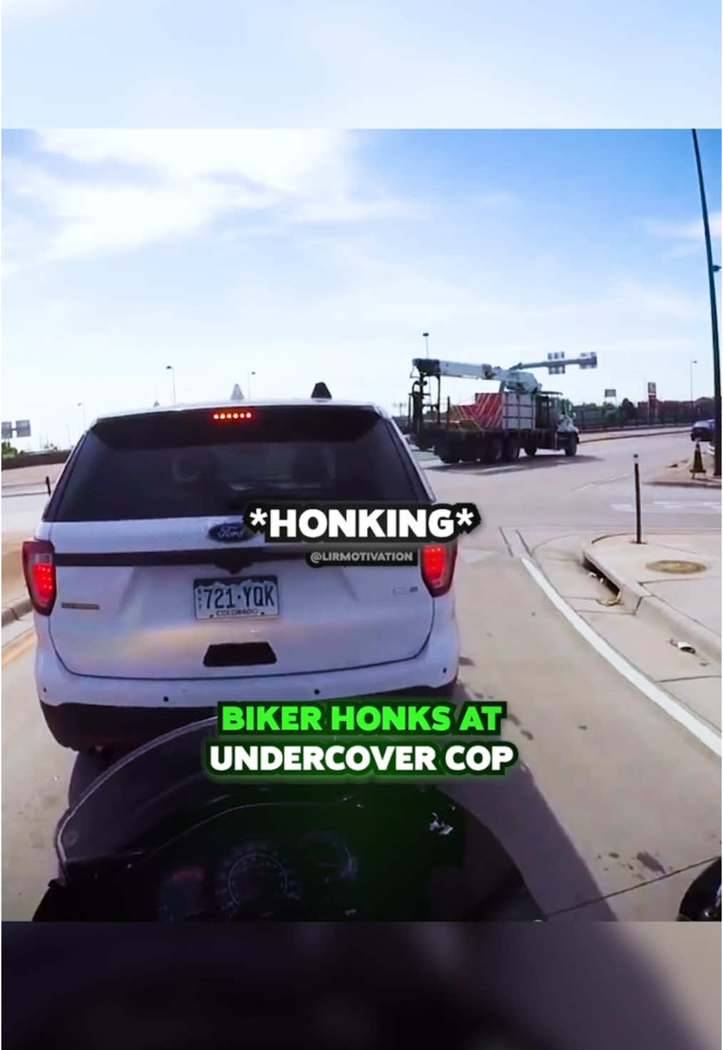 Biker honks at car and is surprised with an undercover cop #biker #cop #fyp 