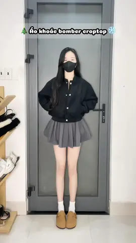 Áo khoác bomber dáng croptop xinh mê #xuhuong #reviewlamdep #goclamdep #outfit 