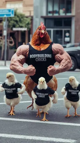 O frango maromba e seus franguinhos 🐓💪 #fisiculturismo #bodybuilding #gym #midjourney 