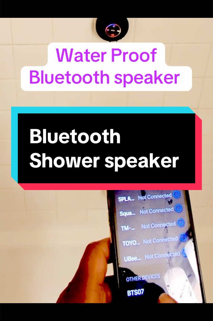 Water proof wireless bluetooth shower speaker. Great gift idea #giftideas #bluetoothspeaker #showerspeaker #waterproofspeaker #tiktokshopblackfriday 