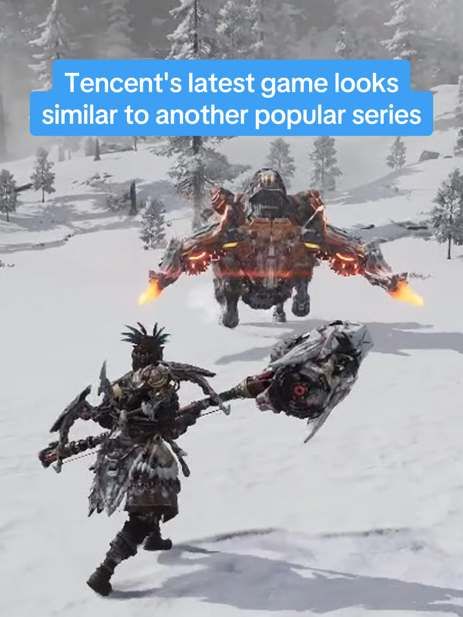 Tencent has revealed a new game called Light of Motiram which fans say is just a clone of the Horizon games. #tencent #gaming #openworld #horizonforbiddenwest #horizonzerodawn #ps5