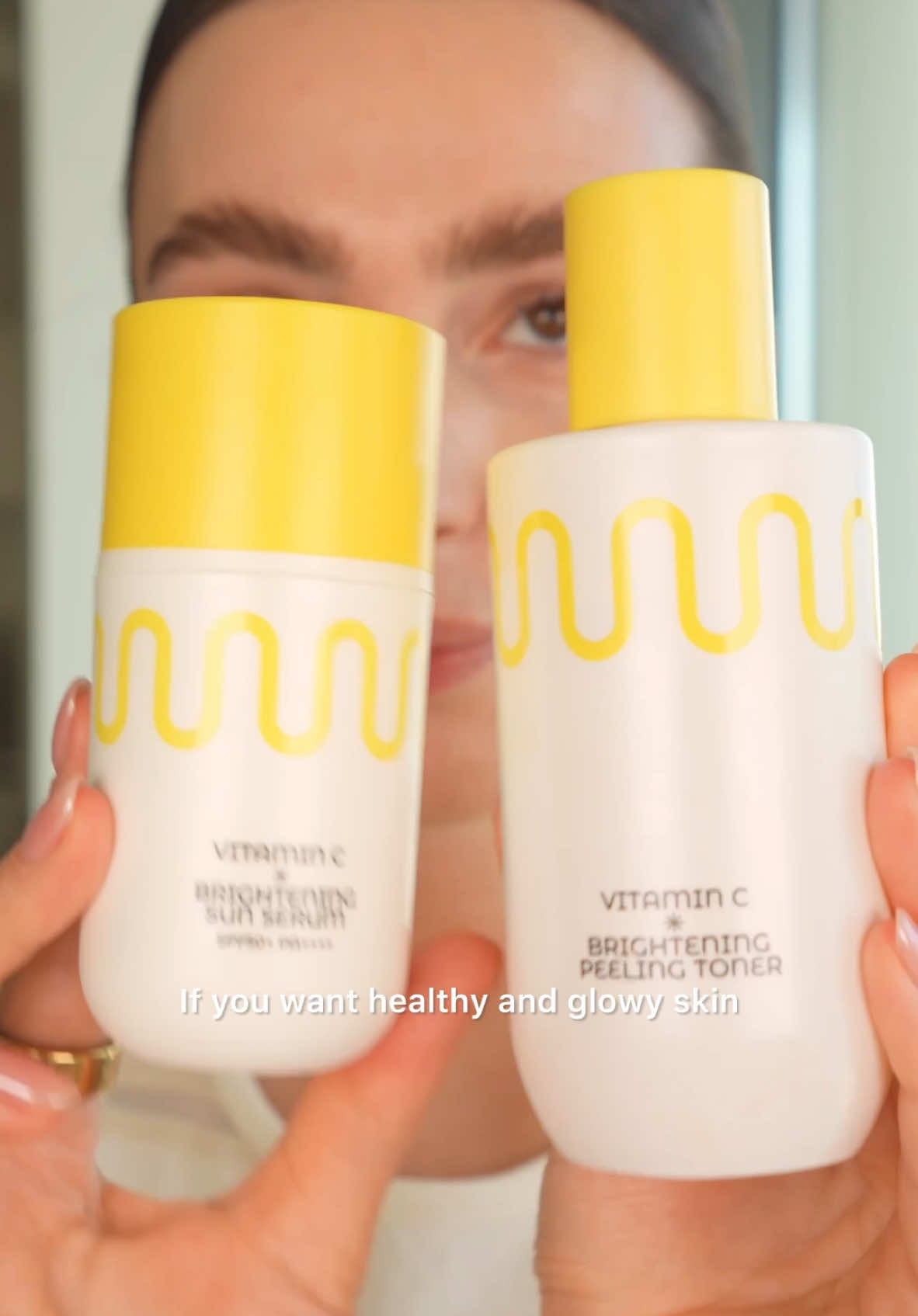 My K-Beauty Must-Haves: Toner & Sun Serum Edition (Ad)✨🤍 #skincare #beauty #kbeauty #sunscreen #naturalbeauty #vitamincserum #cleangirl 