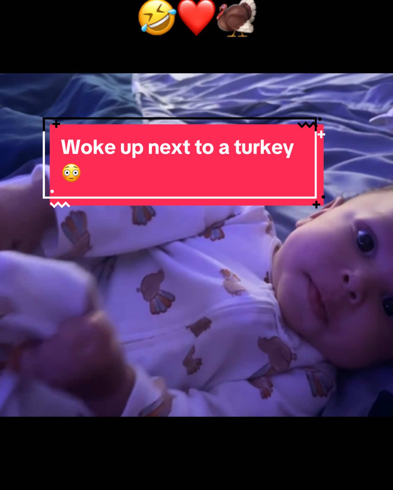 I really woke up next to a turkey 🤣🤣🤣 ain’t he cute ❤️🥰#MomsofTikTok #momlife #wokeup #sahm #funnyvideo #fypシ #boymom 