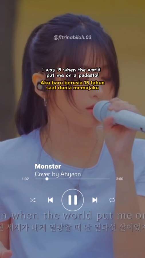 Original by Shawn Mendes feat. Justin Bieber #monster #monstercoverbyahyeon #ahyeon #jungahyeon #babymonster #baemon #monstiez #lyricsvideo #terjemahan #lirikterjemahan 