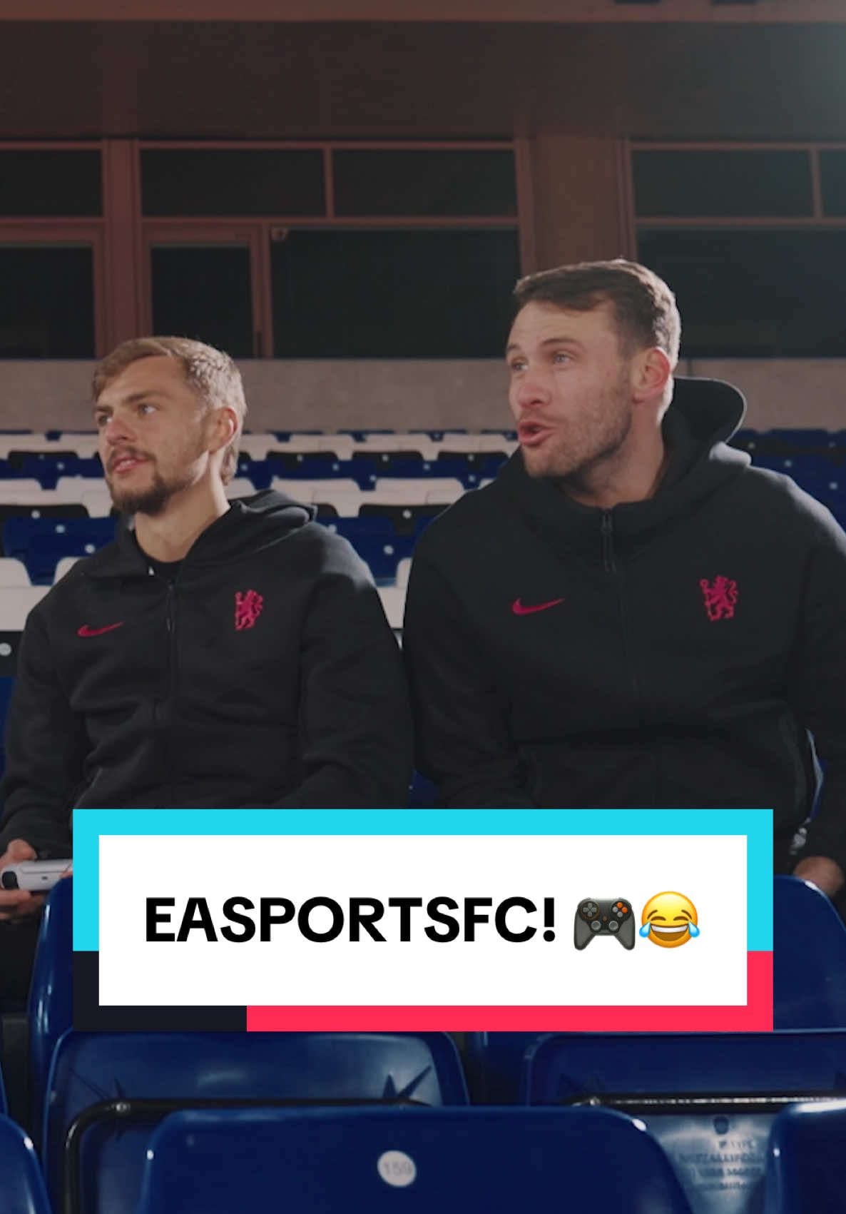 'I'm loving the communication over here.' 😂   The boys take on @EA SPORTS FC  25 at Stamford Bridge with Specs Gonzalez. 🎮 #EAFCRush #EAXCFC