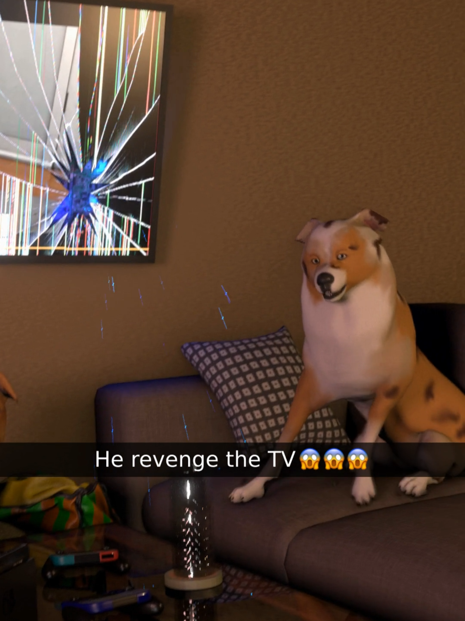 'He broke the TV'meme 3d remake! #dog #pets #animals #dogmemes #petmemes #animalmemes #memes #cute #funny #3d #3dnimation #3dmeme  Video on TV : https://www.tiktok.com/@alpakarl/video/7420818164285443335
