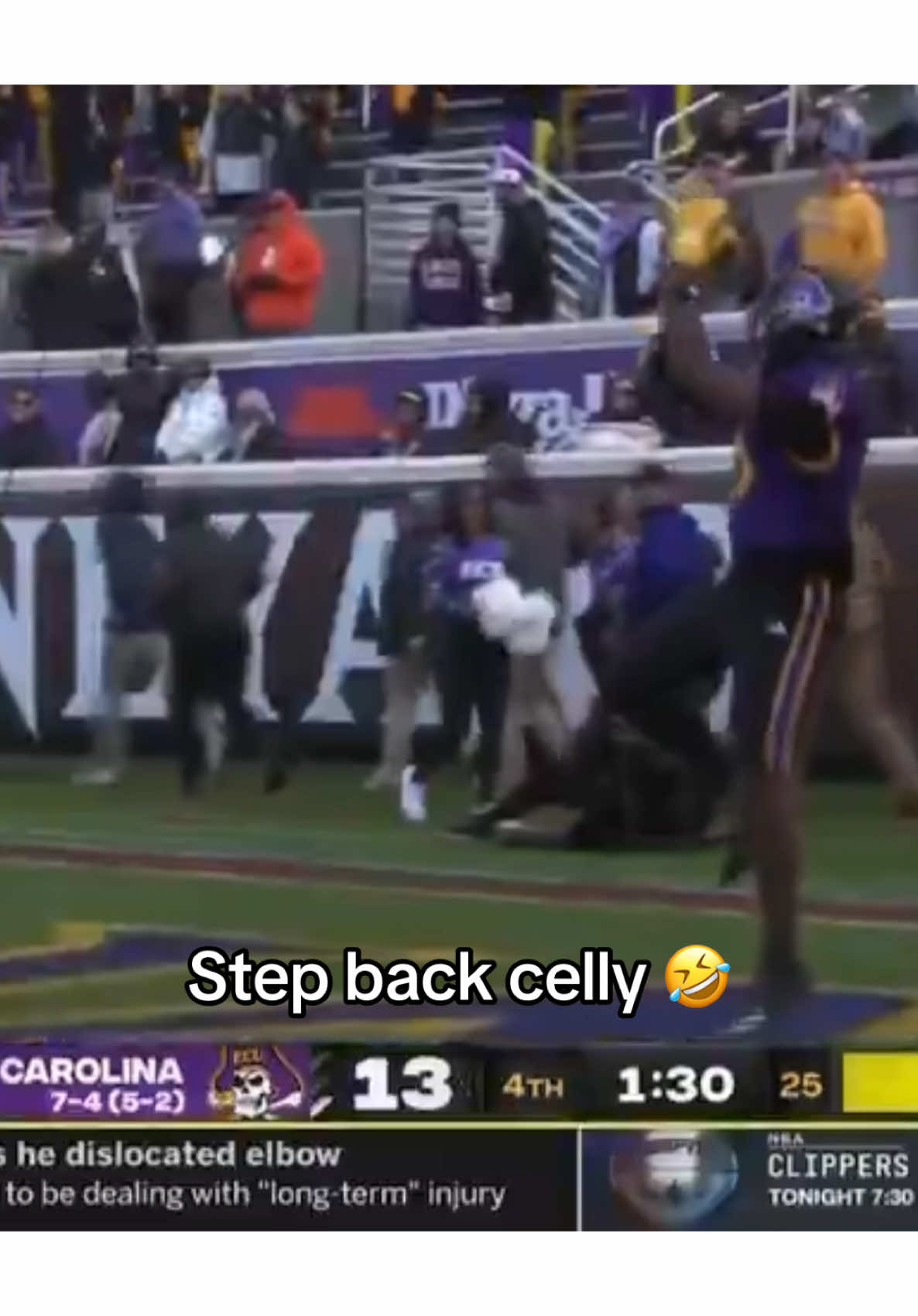 Might be down multiple scores but I understand 😭 (via @ESPN) #CollegeFootball #stepback #celebration #funny 
