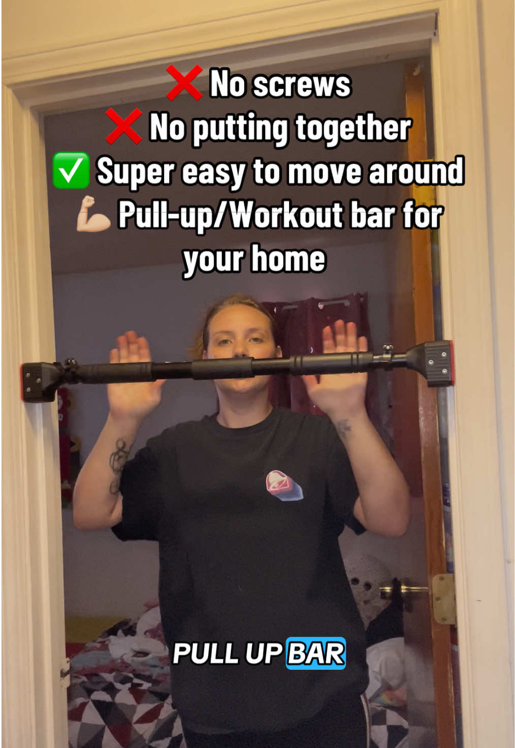 Affordable and super easy to install home workout/pullup bar. New year , New you ♥️ #workout #homeworkout #fyp #pullupbar #pullups #gym #exercises #tiktokshop #blackfriday 