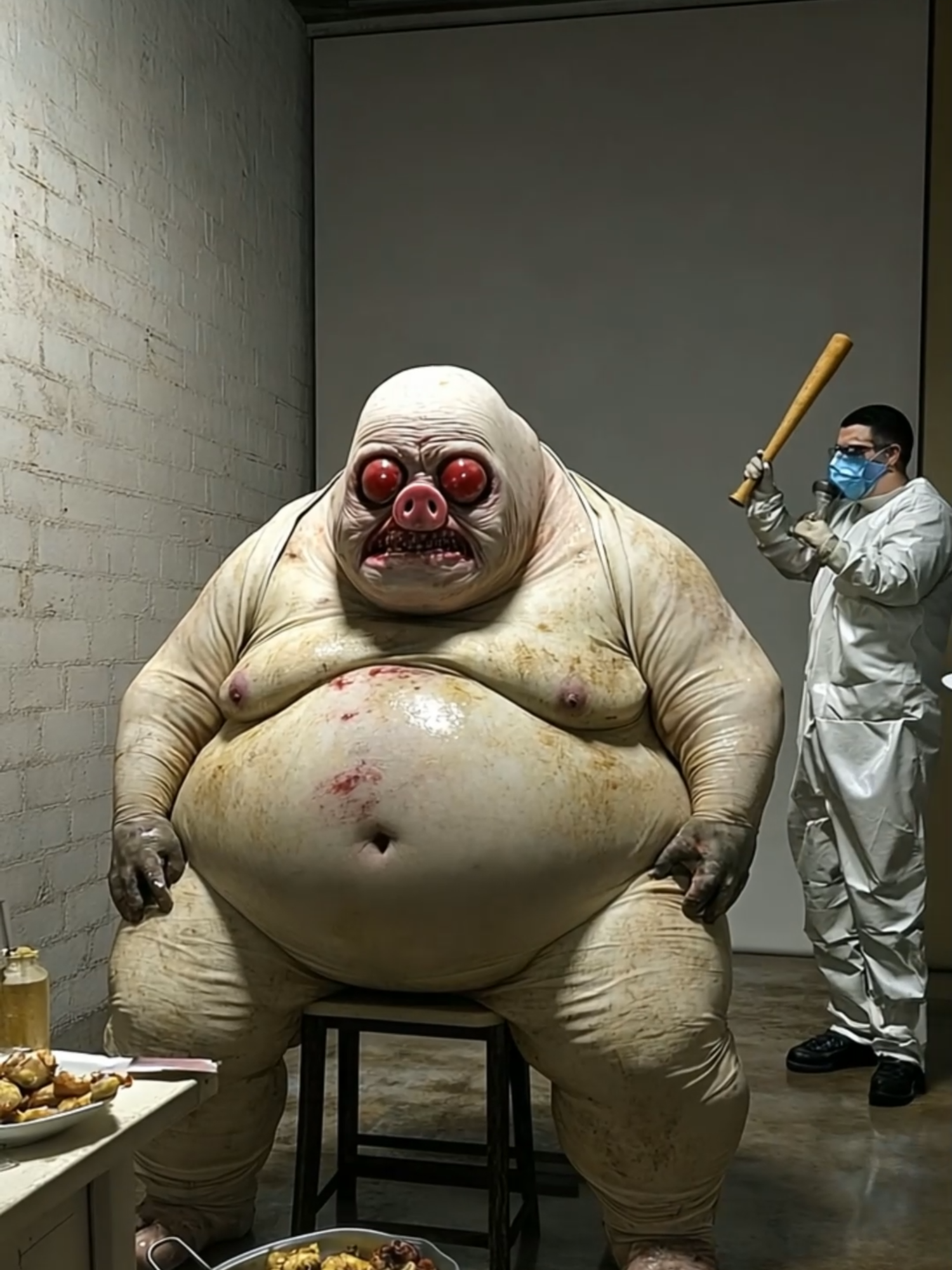 Monster Pigman Experiment Gone Wrong! 🐷👹 #Area51 In a secret lab, a secret and horrifying experiment has created a half-man, half-pig creature. All it does is eat and sleep—because if it doesn't, chaos erupts! 😱 Scientists can only watch as this terrifying being devours everything in sight. What happens if it gets hungry? Drop your thoughts below! 🐽🍴 #Horrortok #SciFi #SecretLab #Pigman