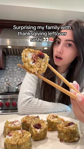 thanksgiving leftover sushi hits diff 😋  #trending #viral #reicpes 