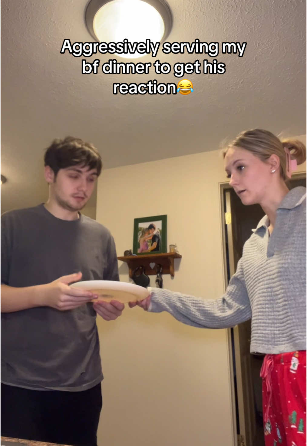 His reaction🤣 #fyp #couple #couplecomedy #trending #prank #viral #lukeandgracie 