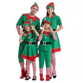 Only ₱450.74 for Family Green Elf Cosplay Costume Christmas Santa Claus Outfits New Year performance Xmas Dress Party Carnival Adult Kids Gift! Don't miss out! Tap the link below
