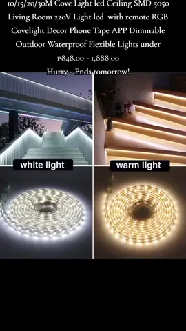 10/15/20/30M Cove Light led Ceiling SMD 5050 Living Room 220V Light led  with remote RGB Covelight Decor Phone Tape APP Dimmable Outdoor Waterproof Flexible Lights under ₱848.00 - 1,888.00 Hurry - Ends tomorrow!