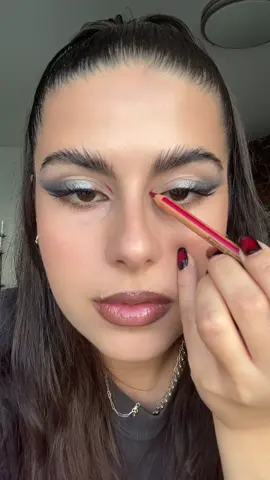 Red liner and silver  ethereal grunge eye look using @makeupforever @Patrick Ta Beauty @Kaleidos Makeup @Rituel de Fille #makeuptutorial #makeup #Eyeliner  #editorialmakeup #beauty 