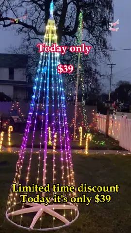 This is hands down my favorite Christmas decoration this year!!! Control completely from your phone!! Also comes with a remote that has timers!! #christmas2024 #christmasdecor #foryou #fyp #smartchristmaslights 