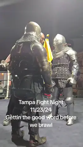 Shawn @odenknight005 giving us a brief for our medieval armored BOXING match in Tampa! #cagefight #cagelife #boxing #medieval #armor #armoredcombat #fight #box #gauntlet #boxingring #arena #tampa #florida #knight #swamp #south #helmet #holdmybeer @FloridaArmored 