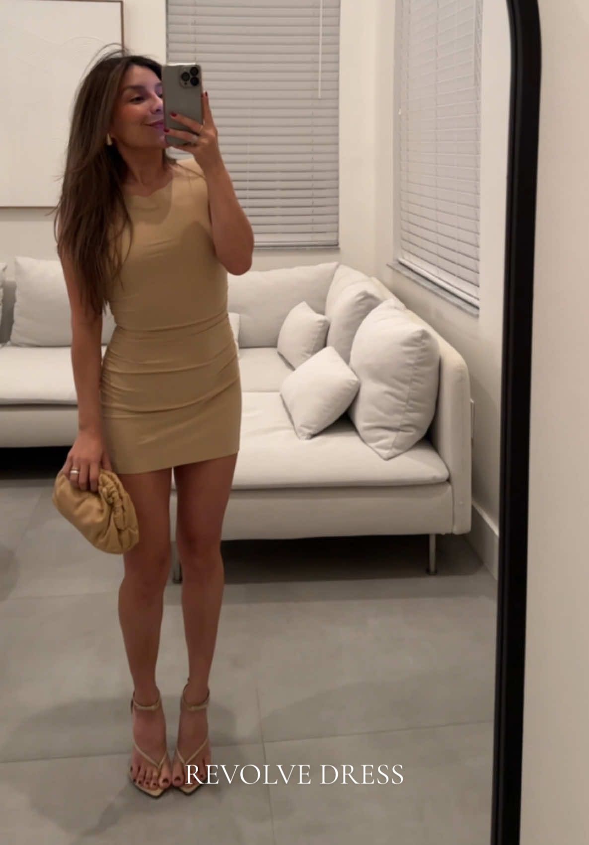 Nude little mini revolve dress from Norma Kamali is beyond perfect for any girls holiday party 🫶🏼✨💫 Dress- @Revolve #normakamali  Bag-@Mansur Gavriel  Shoes- @SAINT LAURENT  #minidress #revolve #petitefashion #petitestyle #fashiontiktok #capsulewardrobe #pinterestoutfit #outfitinspo #ootn #chicoutfit #girlsnightout #chicstyle #neutralaesthetic #creatorsearchinsights  