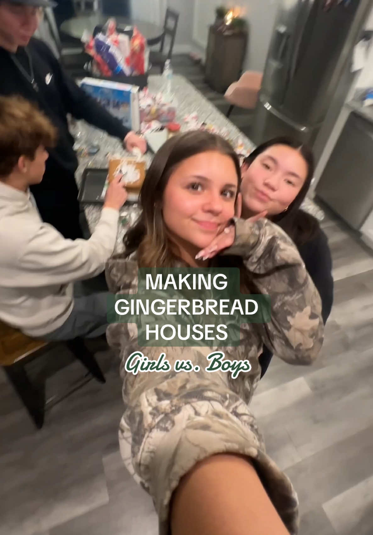Gingerbread houses w/ the fam bam WHO WON BOYS OR GIRLS?!👀🎅🏼 #gingerbread #gingerbreadhouse #gingerbreadhousecompetition #creatorsearchinsights #gingerbreadhousechallenge @coop @auds 🎀 @Jackson Illes 🐼 