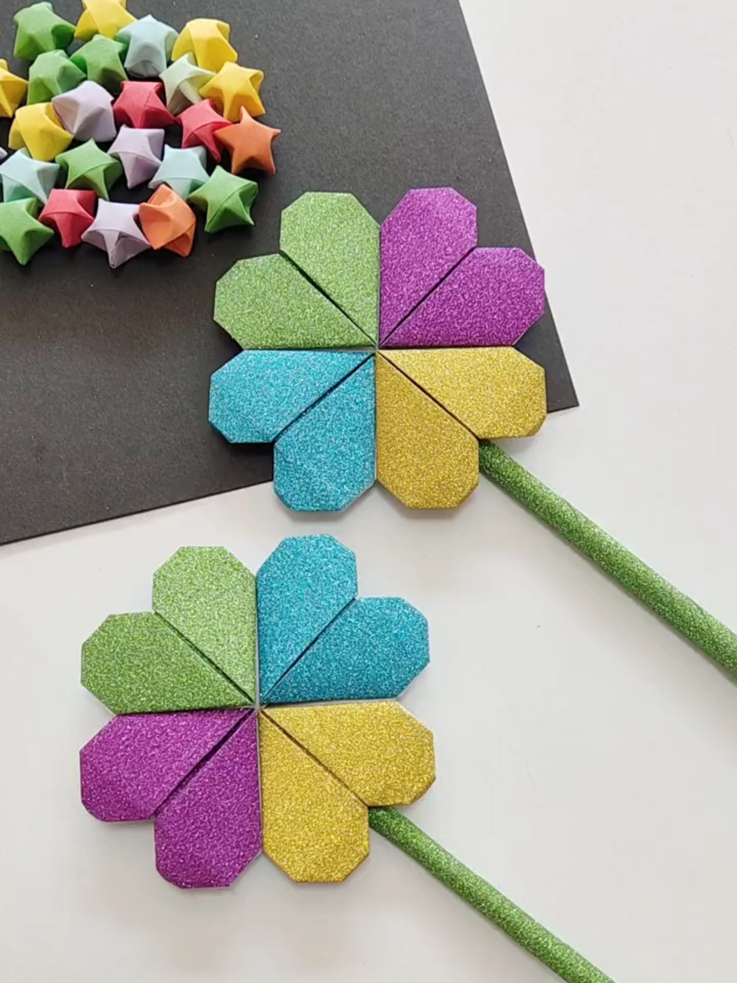 Hướng dẫn gấp cỏ bốn lá may mắn #gapgiaythucong