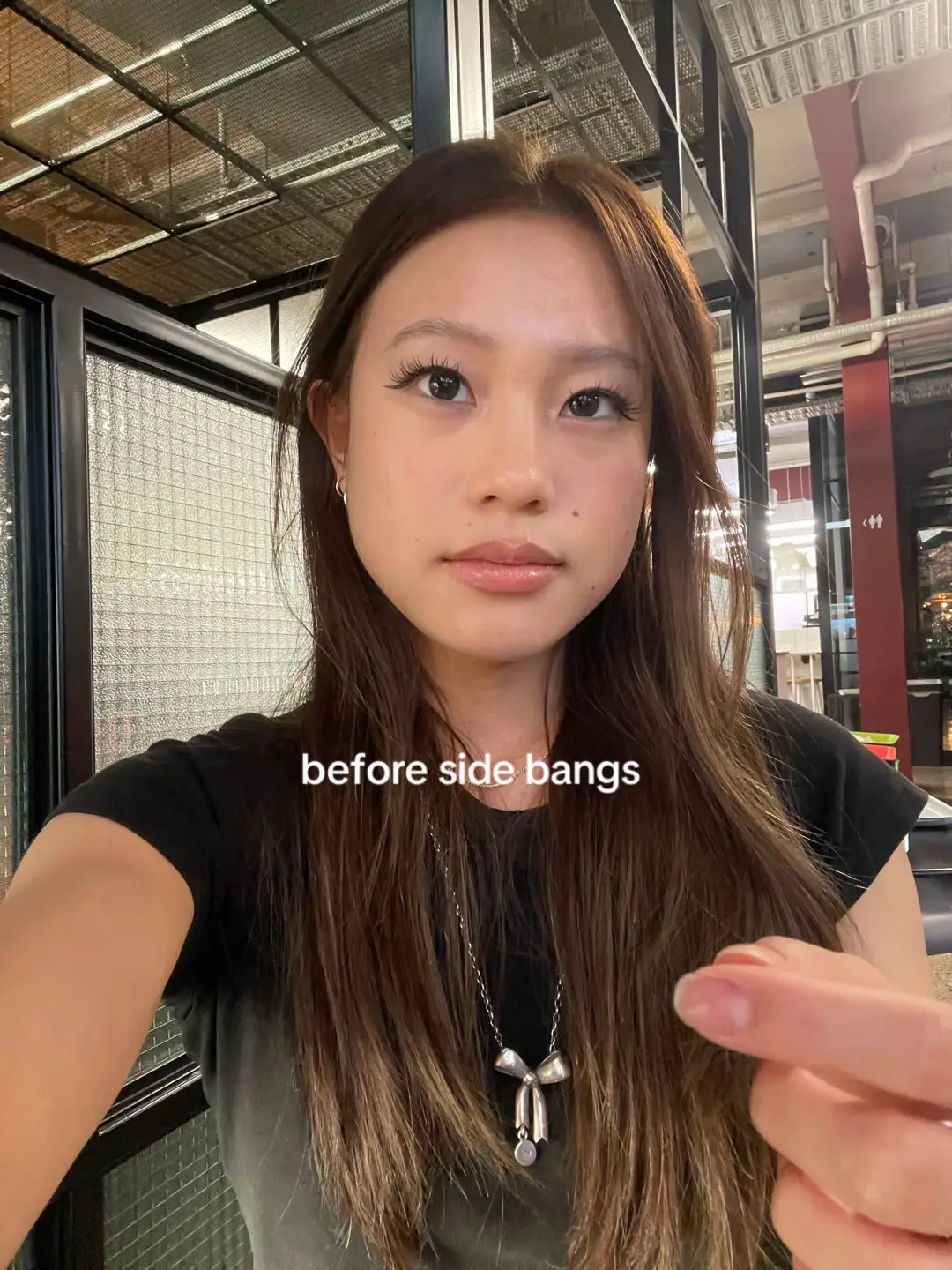 If you have an asymmetrical face i think it helps so much 😸 but such a pain to style esp for windy weather😿 #sidebangs #outfitinspo #fitarchives #hairstyle #outfitoftheday #pinterestaesthetic #ootdguide #chinesemakeup #douyinmakeup #pinterestinspired #pinterestoutfit 