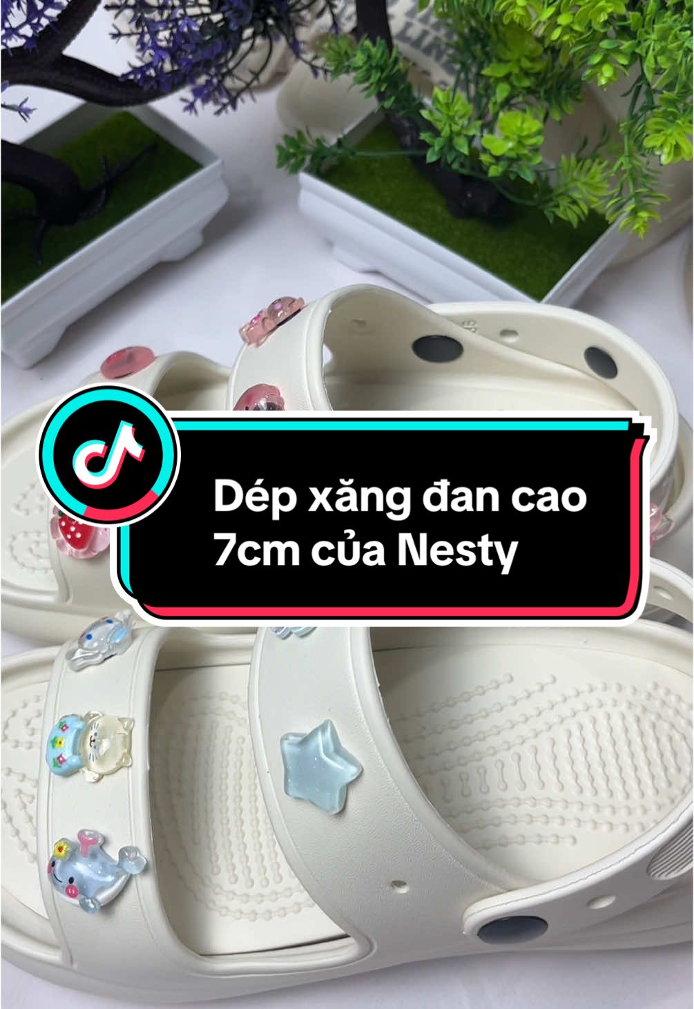 Dép xăng đan độn đế 7cm của nàh Nesty tặng Sticker 3D #xangdannu #xangdandon7cm #depnesty #depeva #Thuydepnesty 