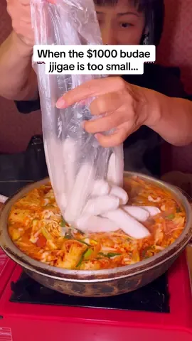 When the $1000 budae jjigae is too small… #food #eating #mukbang #hotpot #noodles #kimchi #rice #seafood #cheese #Recipe #cooking 