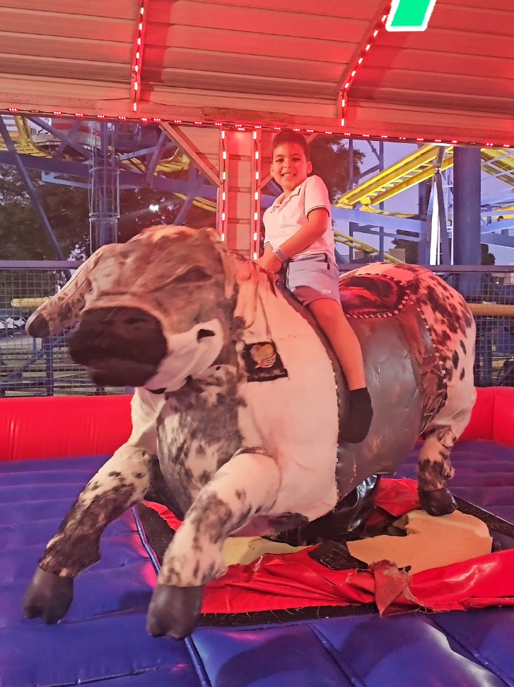 will kernie make it to the end without falling? 😅😱 #kernie  #kernieandtwins  #kids  #bull  #ridingbull  #fyp  #fypシ  #tik  #fun  #funnyvideo 