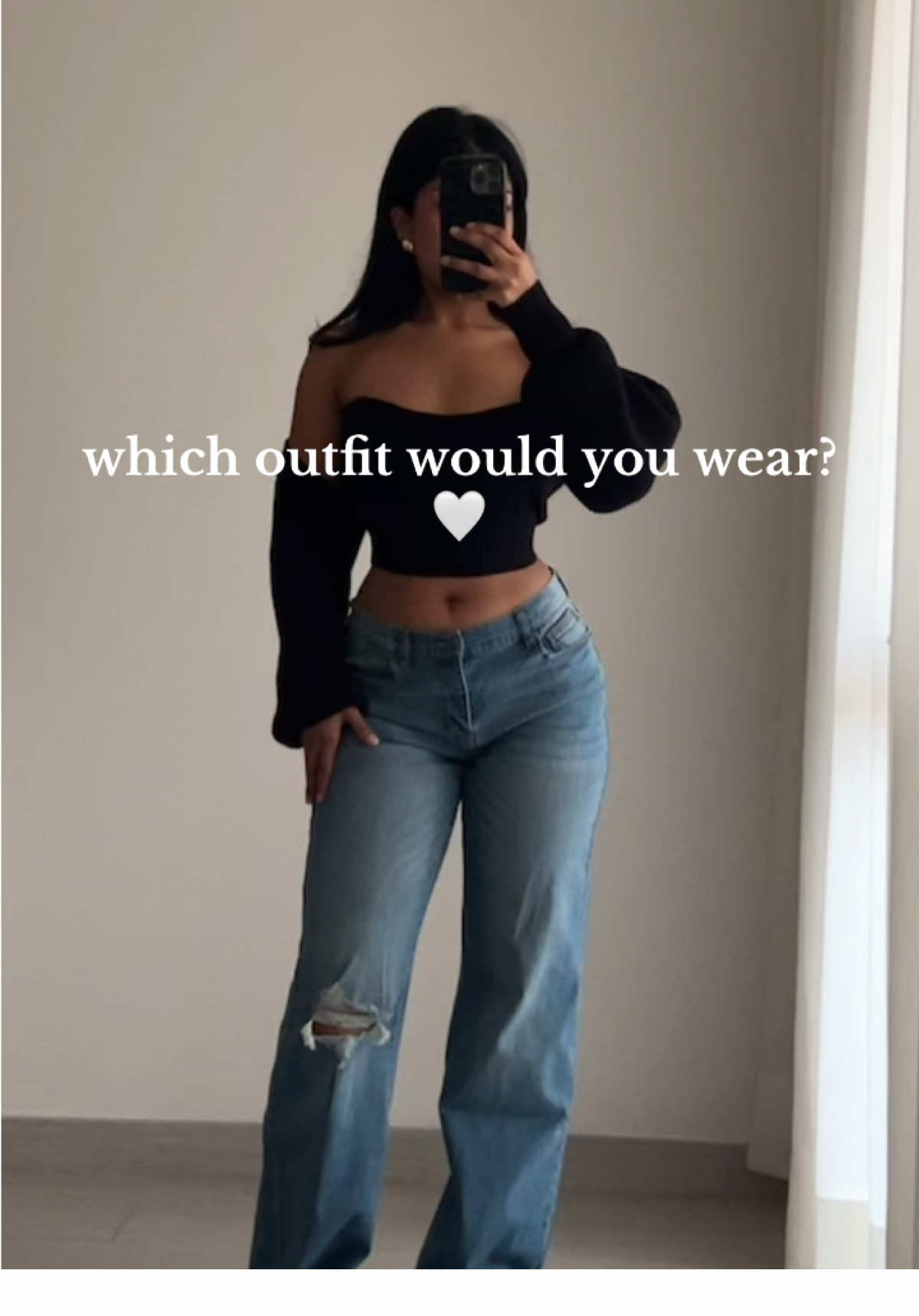 which outfit is your fave? 1 or 2?🥰❤️ @FashionNova What I Want Shrug Cropped Sweater Set - Black  Down Your Block Flare Jeans - Medium Wash  Aspen Chic Faux Fur Cardigan - Chocolate Ride Away Faux Leather Micro Mini Skirt - Chocolate Feel My Love Top - Sage The OG Tinted Denim Micro Mini Skirt - Vintage Wash #stylingideas #fashioninspo #outfitinspo #howto #fyp 