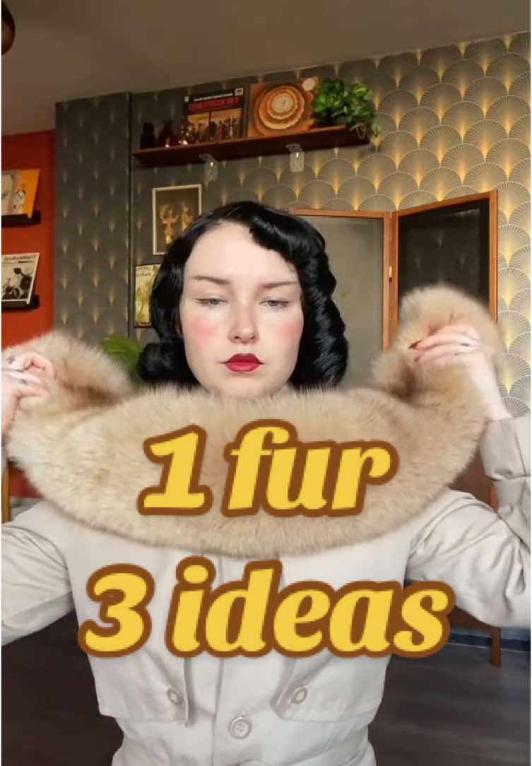 Protip: if your fur doesn’t have clips on them, simply sew them on!! #fyp #vintageinspired #foryoupage #vintagestyle #fur #vintagevibes #vintagehair #fashionhacks #fashiontok #winterfashion 