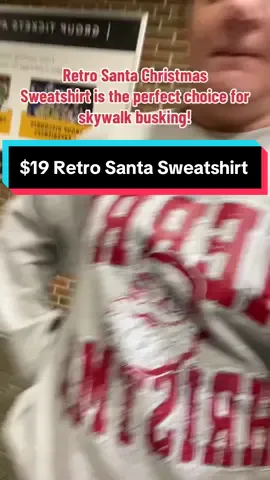 Retro Santa Crew Neck Sweatshrit! Perfect for all your holiday events, even your skywalk busking! 🎄 🎅🏻 #sweatshirt #crewneck #holidays #christmassweatshirt #retro #retrosanta #comfyclothes 