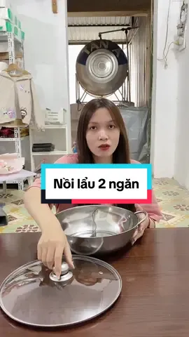 Nồi lẩu 2 ngăn kèm nắp kính to rộng 103k thôi #xuhuong #huyendip #noilau #noiinox 
