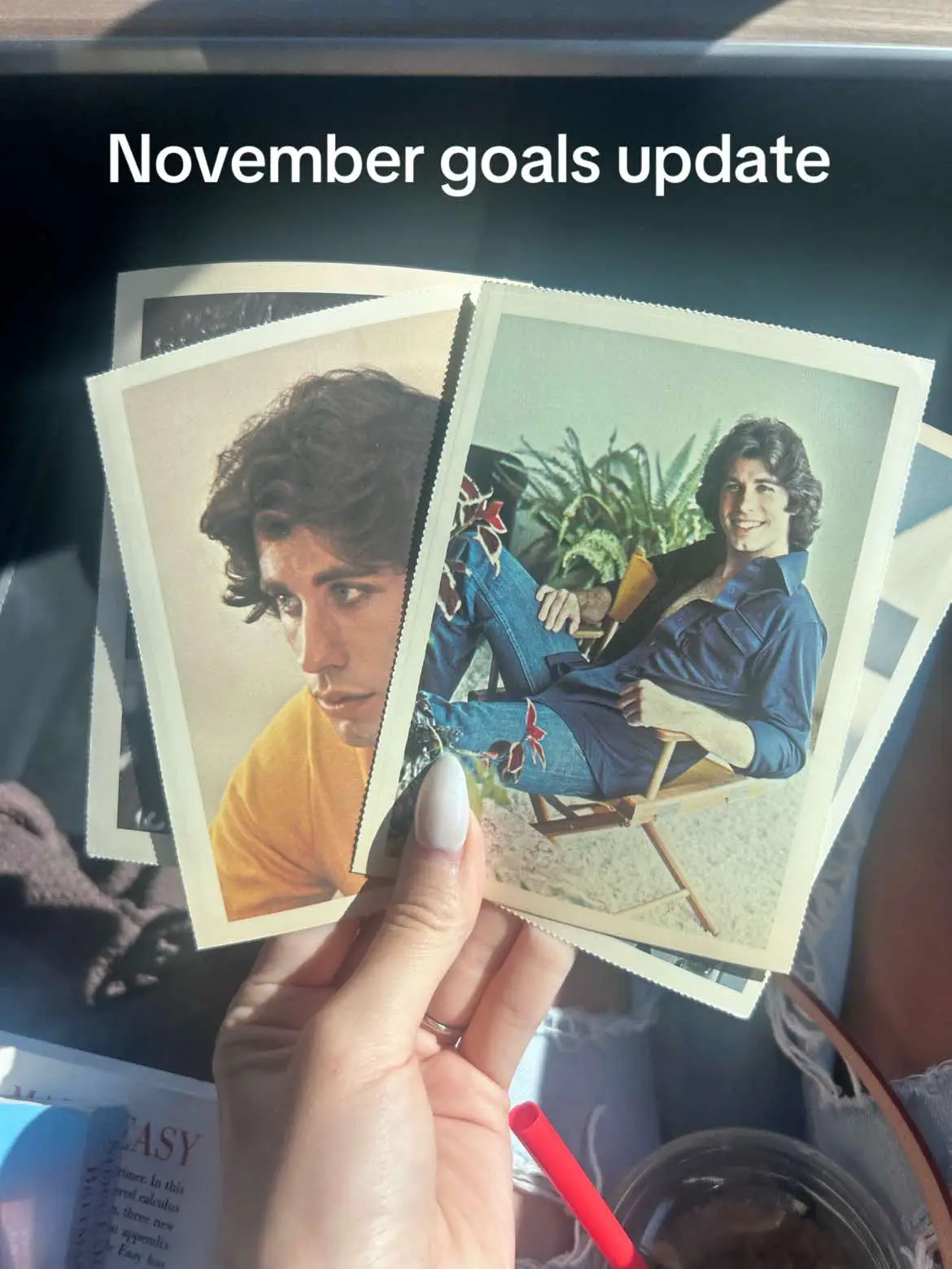 Super happy with how my goals for November turned out especially bc i was super unmotivated after the election🥹🩷 My biggest wins this month were @Fabletics and @SKIMS collabs! And yes i bought 1970’s postcards of John Travolta!