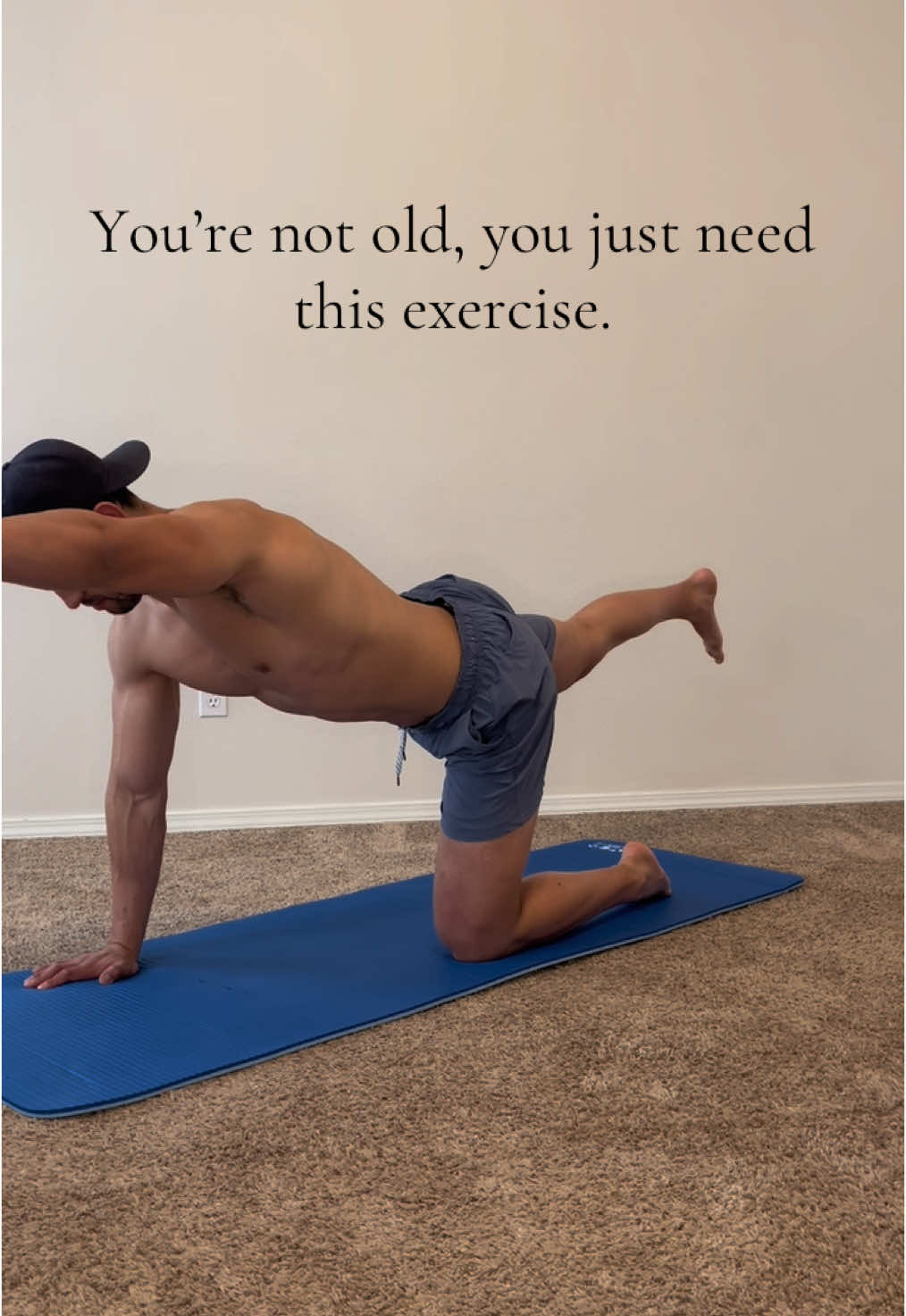 1 min a day of this exercise is life changing. Build, core strength, improve posture, and balance. #posture #strength #balance #spine #core #lowbackpain #corestrength #mobility 