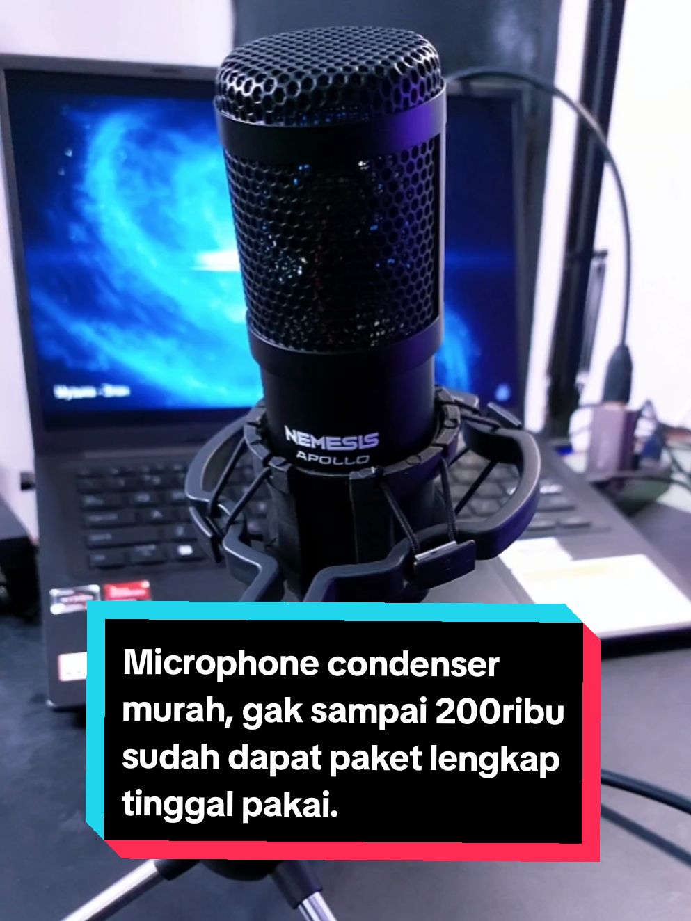 Microphone condenser murah, gak sampai 200ribu sudah dapat paket lengkap tinggal pakai. #miccondenser #microphonecondenser #mickondenser #microphonelivestreaming #miclivestream #microphonepodcast #mickaraoke 