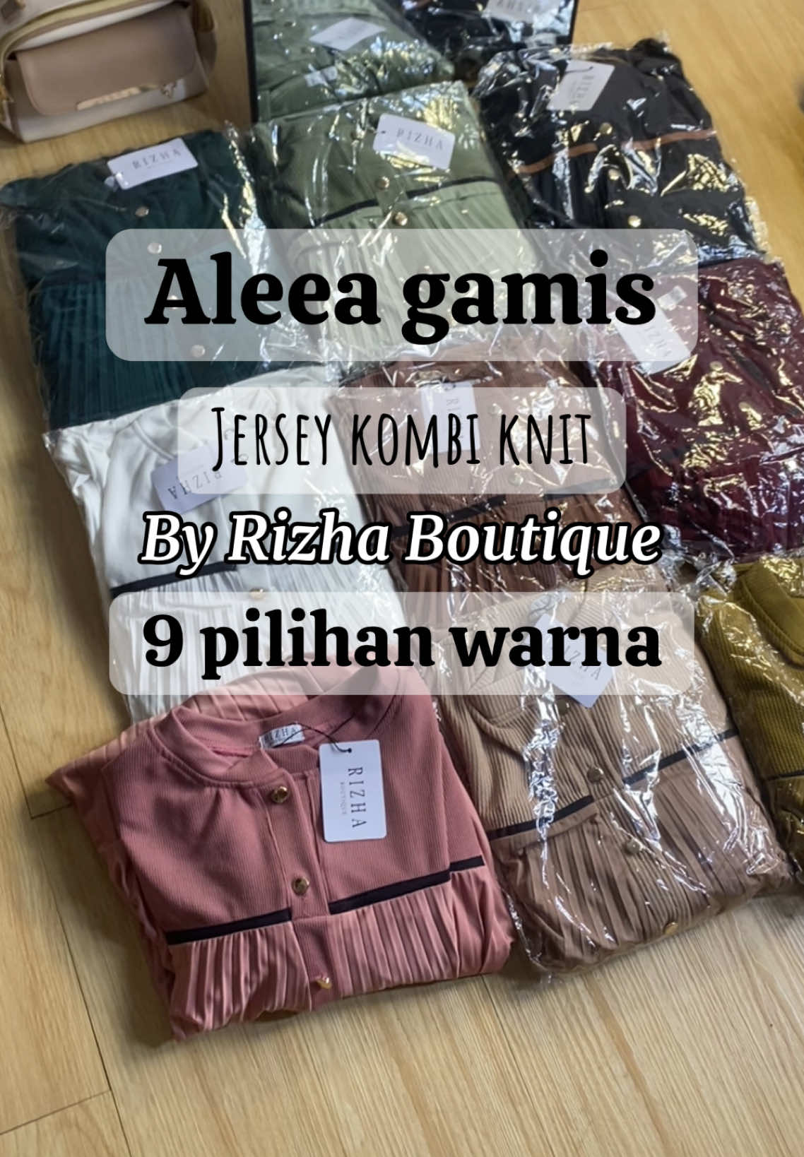 Aleea Gamis jersey premium kombinasi knit bahan lembut #gamisknit #dressknit #gamislebaran #dressmuslimah 