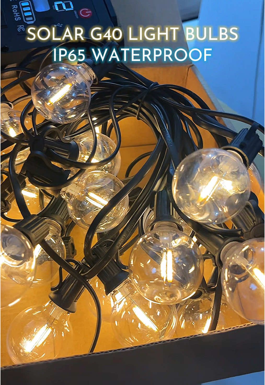 Solar Waterproof G40 Light Bulbs ⭐️⭐️⭐️⭐️⭐️ #TiktokShopOnTrend #g40 #solar #solarlights #christmas #outdoorlights #lights #lightbulbs #gardenlights 