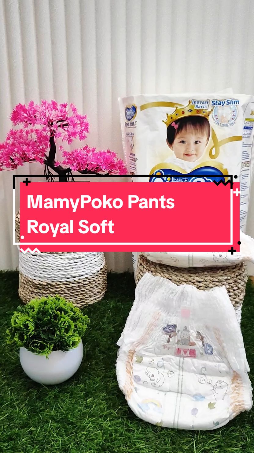 MamyPoko Pants Royal Soft. Popok dengan kapas organik yang ekstra halus dari MamyPoko #popok #mamypoko #mamypokopants #mamypokopantsroyalsoft #promoguncang1212 