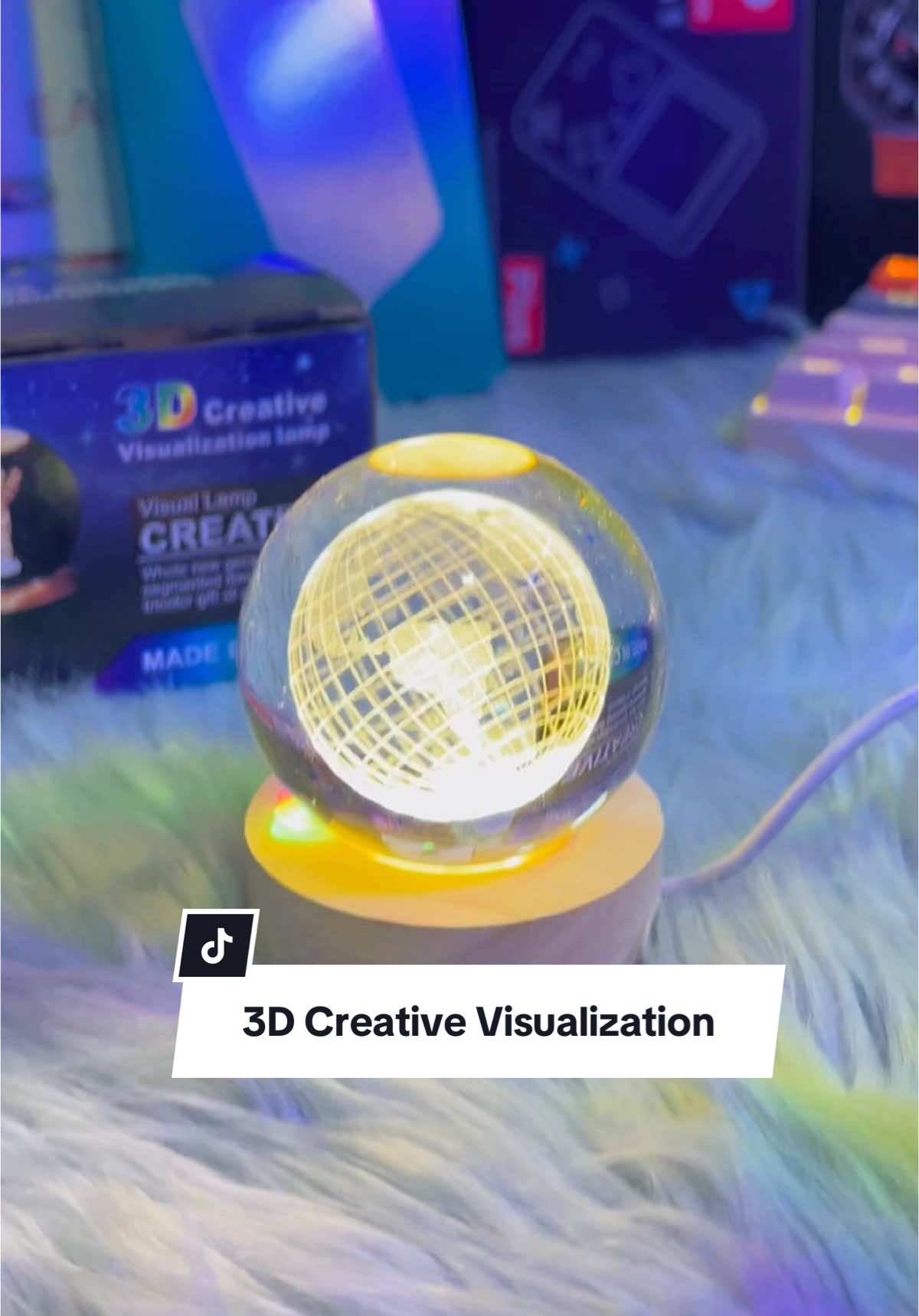 3D Creative Visualization Lamp  More Details  #075_9253_893  #nightlamp #3danimation #3dcrystalballlamp #3dcreativevisualizationlamp 