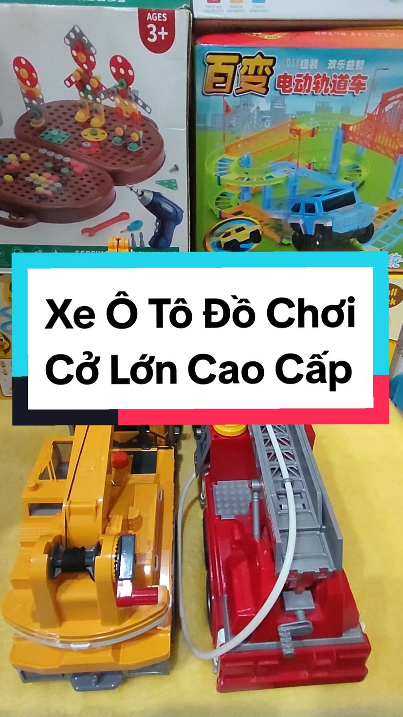 Xe cứu hỏa, móc cẩu... cở lớn #dochoichobe #xeotochobe #xedochoi #xecuuhoacophunnuoc #xeotodochoi #huynhkidtoy 