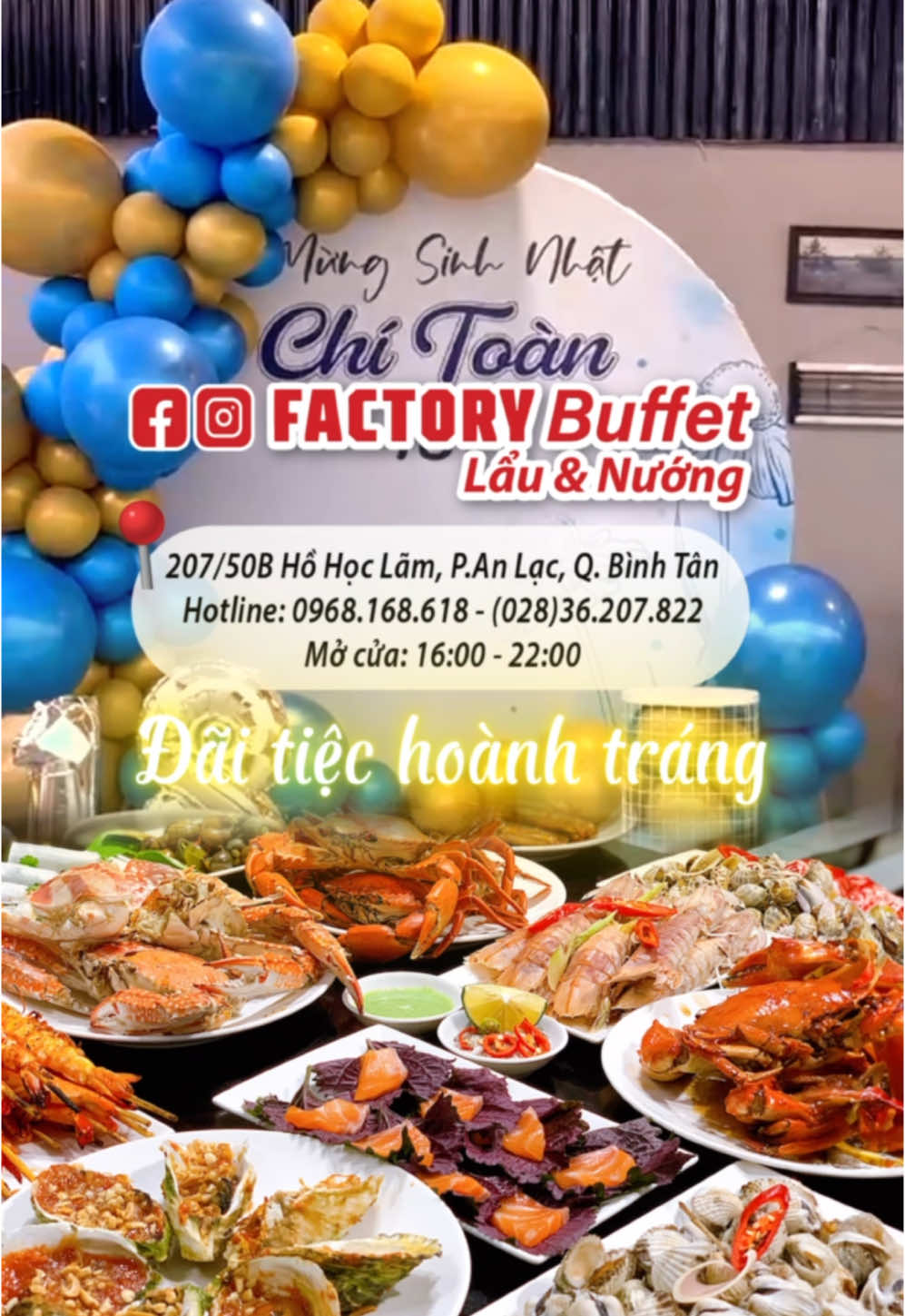 LIÊN HOAN HỌP MẶT -  BUFFET TRUNG HOA - ĐÃI TIỆC HOÀNH TRÁNG - THOẢ SỨC ĂN NGON #factorybuffet #buffetlaunuong #buffetbinhtan #amthuctrunghoa #Foodie #FoodTok #ancungtiktok #nguoihoa #foodtiktok #LearnOnTikTok #reviewanngon #hotpot #lẩu #xuhuong #seafood #lẩucháoFactory #party #chinesebuffet 