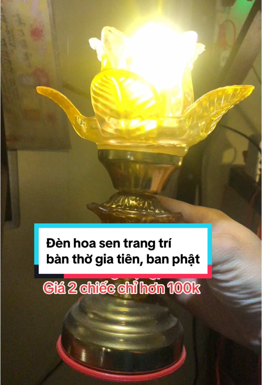 Cặp đèn hoa sen bày trên ban thờ gia tiên rất trang trọng thành kính. #denhoasen #trangtribantho #phatphapnhiemmau #xuhuong #shopnhabi90 