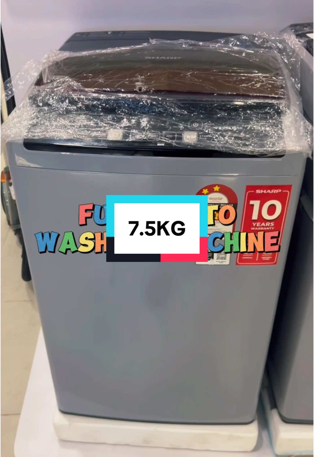 SHARP fully auto 7.5KG washing machine ni memang padu gais 😍 dapatkn d bag kuning sekarang 🥰 #03 #fyp #washingmachine #washer #mesinbasuh