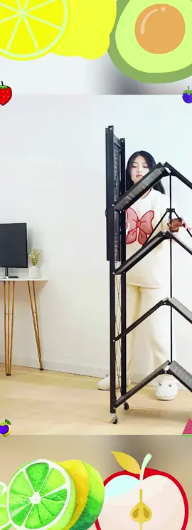 Folding shelves Multi-layer household stainless steel mobile #free installation folding kitchen shelves #storage #folding storage cabinet     