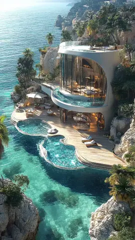 shark Inspired luxury mansión.🦈 promts FutureFormStudios  . . . . #art #parati #fyp #creative #desing #interiordesign #interior #luxuryhomes #luxurylife #luxurylifestyle #shark #sharks #paradaise #island #villa 