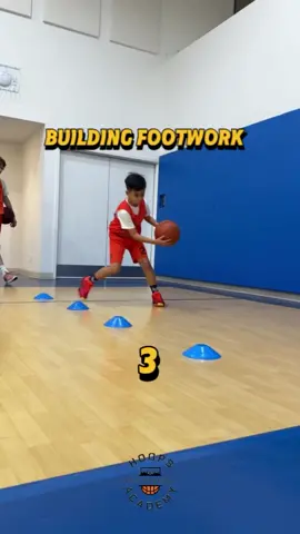 Master Your Footwork! 🏀 Starting Strong: The Foundation of Footwork Footwork is the foundation of every great basketball player’s game. Here’s how young athletes can build solid footwork skills step-by-step, even without a basketball! 1️⃣ Cone Drills Without Dribbling: 	•	Place cones in a straight line. 	•	Practice shifting your weight from one foot to the other as you move around the cones. 	•	Focus on balance, body control, and smooth transitions. 2️⃣ Add the Dribble: 	•	Once you’re comfortable, incorporate a dribble as you move. 	•	Sync your dribble with your foot movement to enhance coordination. 3️⃣ Step It Up: Foot Ladder Progression 	•	Use a foot ladder to increase speed and agility. 	•	Try different patterns like two feet in, one foot out, or lateral steps. 	•	Combine these movements with or without a basketball to build explosiveness and control. 💡 Pro Tip: Mix in creative combinations—crossovers, spin moves, or jab steps with your drills to simulate game situations! 🏀 Start small, stay consistent, and watch your coordination skyrocket! #YouthBasketball #FootworkSkills #HoopsDevelopment #basketballtraining 