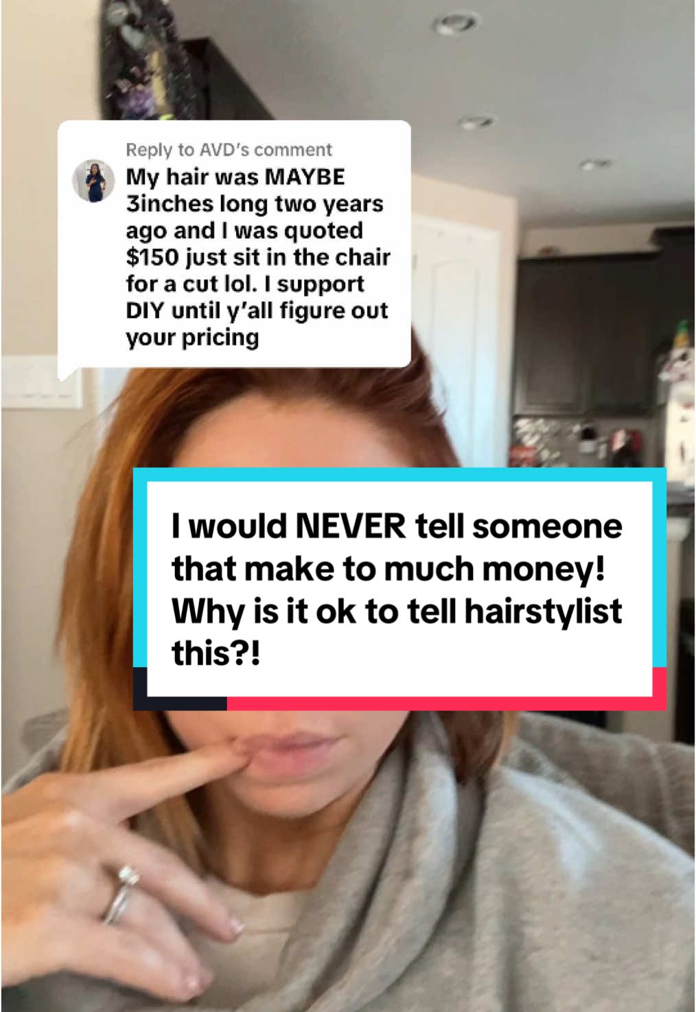 Replying to @AVD i would never tell anyone that make to much fir a living? Why is it ok to do this ti hairstylist? 