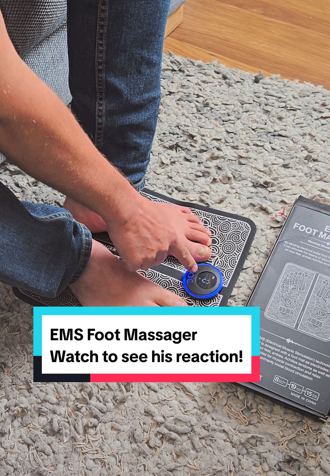 This EMS (Electrical Muscle Stumulation)  Foot Massager feels amazing, although a little unusual at first! By sending electrical pulse it can simulate the feeling of tapping, kneading and stroking on your feet, ankles, Achilles tendons and calf muscles. #ems  #electricalmusclestimulation  #footmassage  #footmassager  #bloodcirculation  #blackfridaysale  #myinfluujourney  #tiktokmademebuyit 