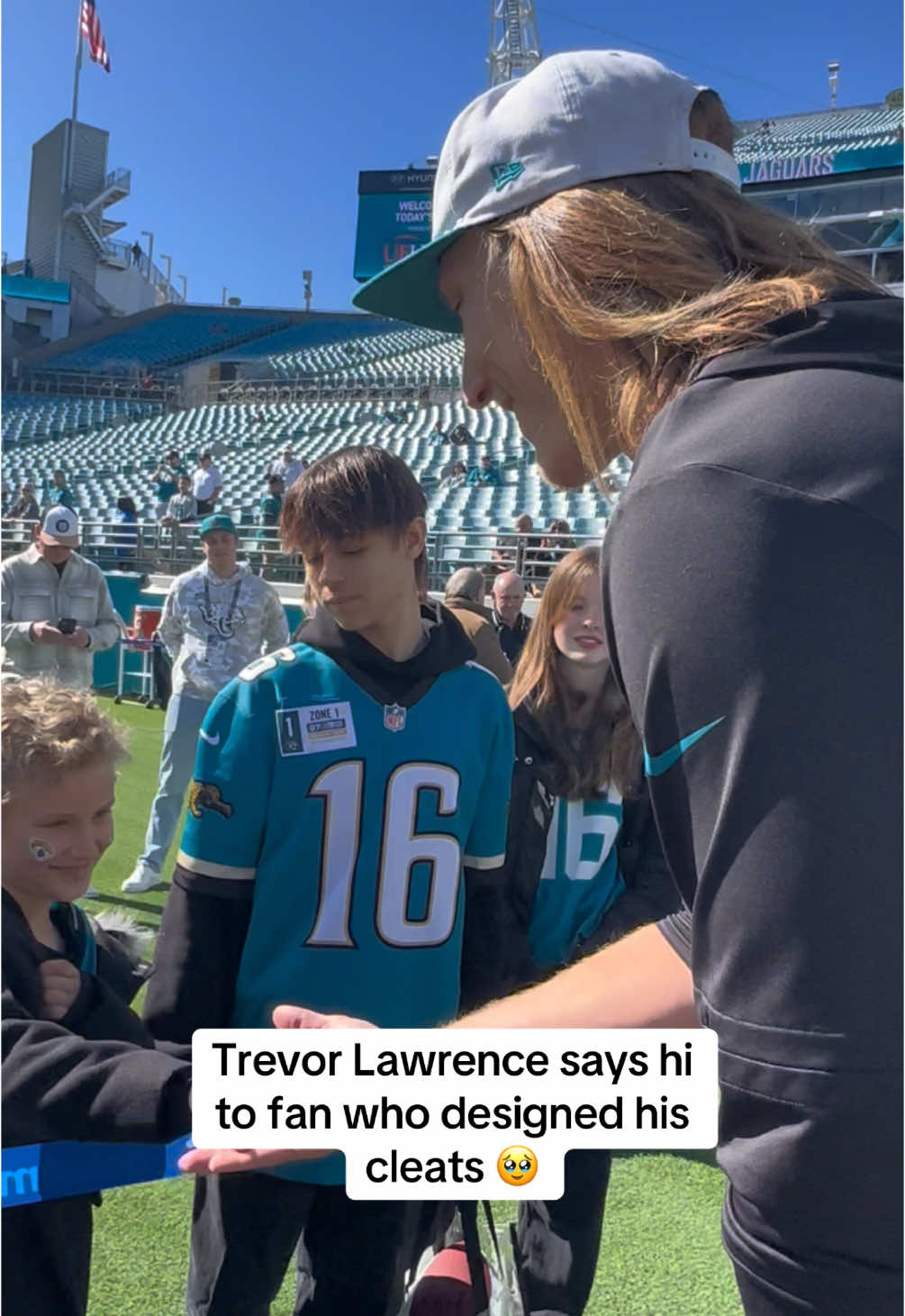 Trevor Lawrence honors Wolfson Children’s Hospital with his #mycausemycleats 💛 #jaguars #fyp #kids #nfl #duuuval #jacksonville #childhoodcancer 