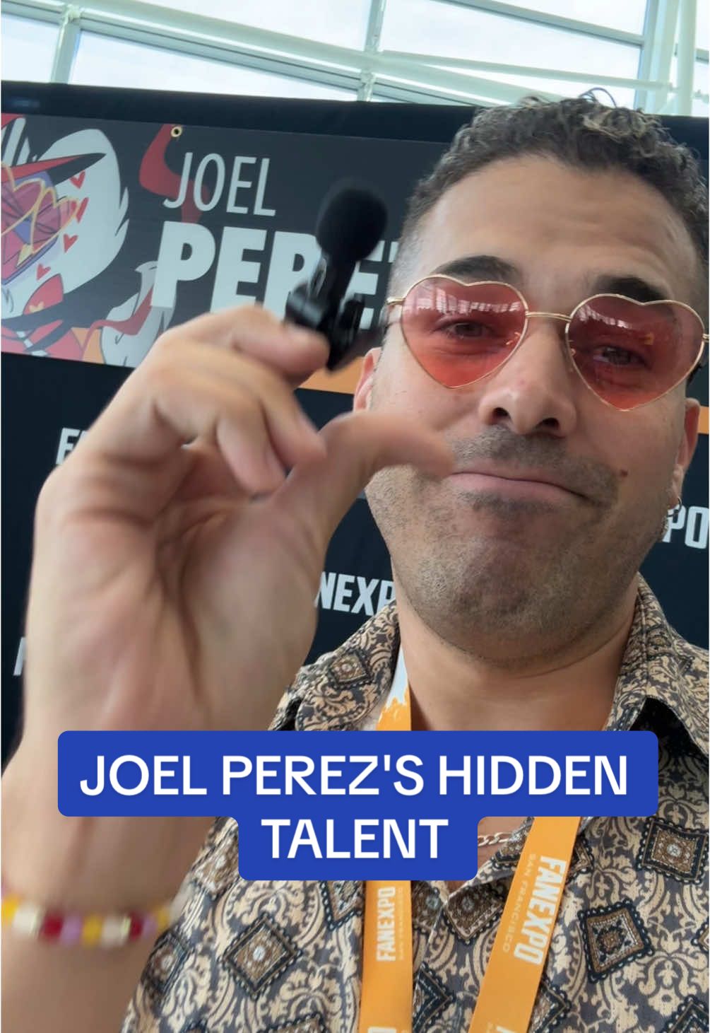 Joel is a undefeated thumb war champ for sure #HazbinHotel #JoelPerez #Valentino #HiddenTalent #VoiceActor #FanExpoSanFrancisco